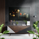 Spheres Brushed Aluminum Dibond Wall Art.